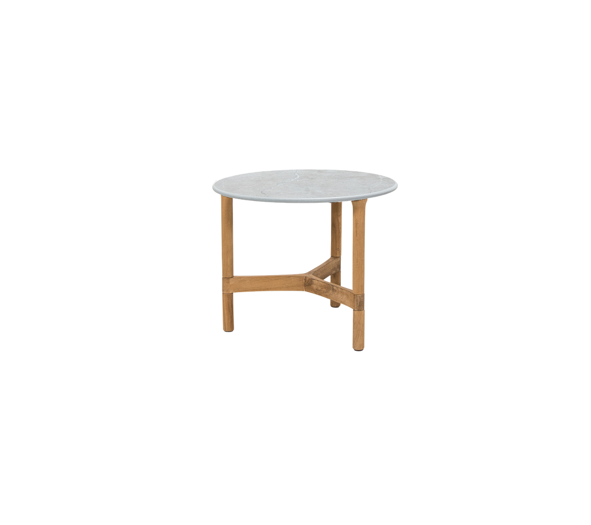 Twist Coffee Table Small with teak base and fossil grey ceramic top