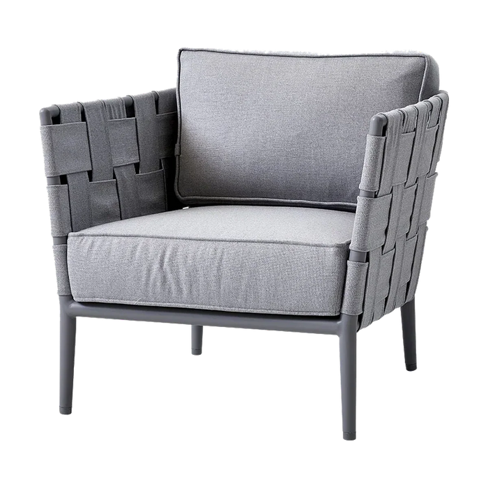 Conic Lounge Chair outdoor lounge chair by Cane-line, designed by Foersom & Hiort-Lorenzen MDD