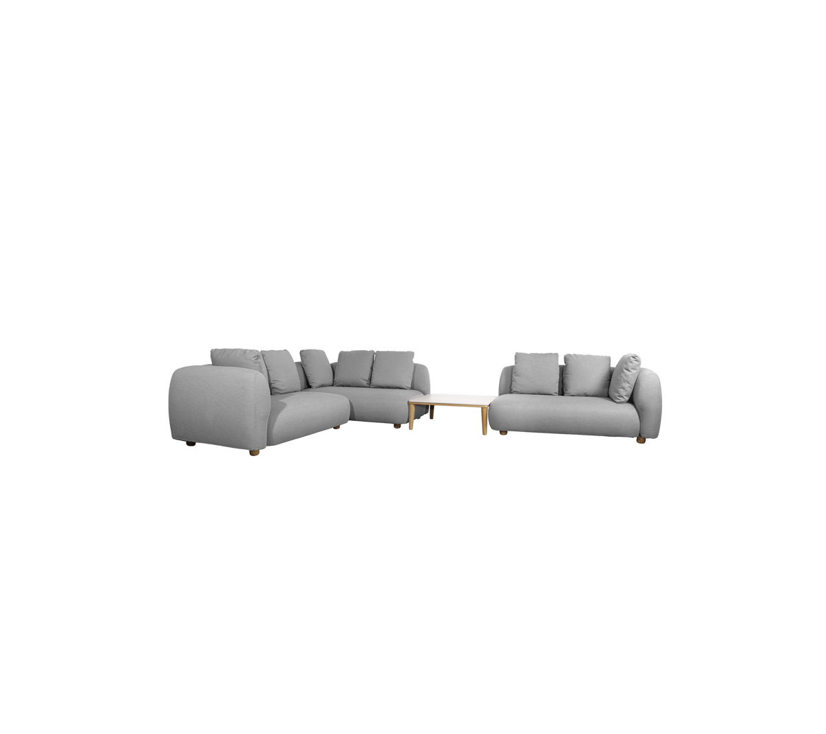 Capture corner sofa with table and chaise light grey product image by Cane-line