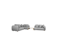 Capture corner sofa with table and chaise light grey product image by Cane-line