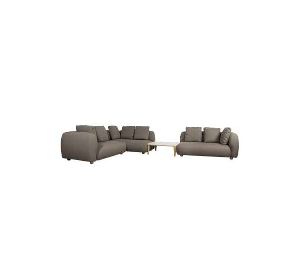 Capture corner sofa with table and chaise taupe product image by Cane-line