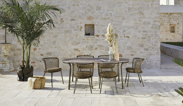 Roberti Charme Dining Table 250 cm with dining chairs in bronze finish