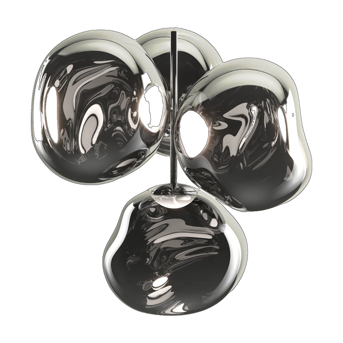 Melt Small Chandelier, Silver Polished Polycarbonate by Tom Dixon