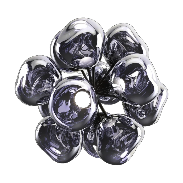 Melt Burst Chandelier, Smoke Polished Polycarbonate by Tom Dixon