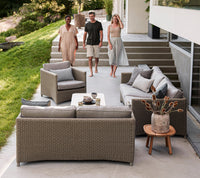 Diamond 3-seater sofa terrace lifestyle image by Cane-line