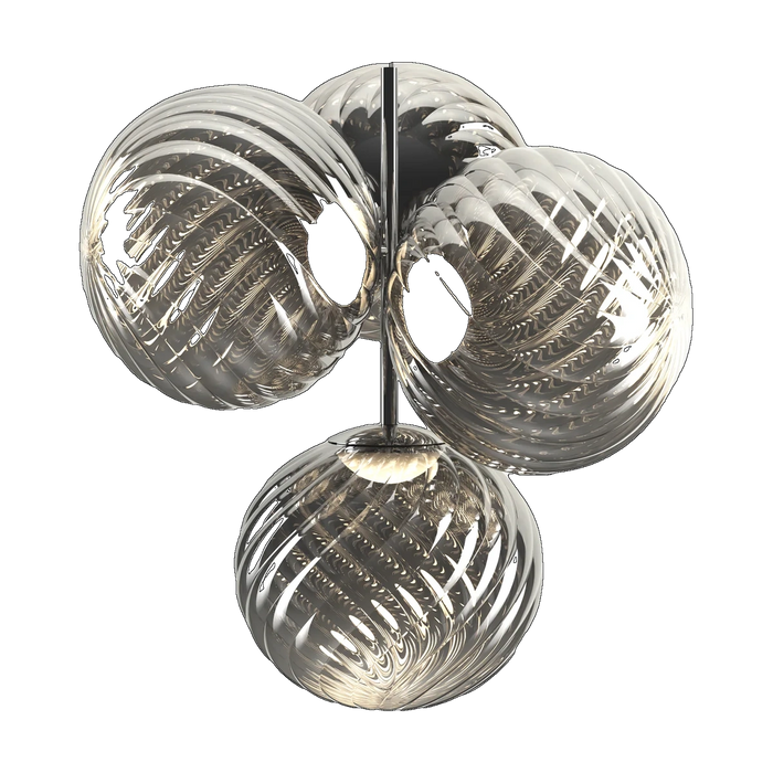 Whirl Small Chandelier, Silver Polished Polycarbonate by Tom Dixon