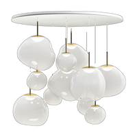 Melt Opal Mega Pendant System, Opalescent Polished Polycarbonate with Gold Hardware by Tom Dixon