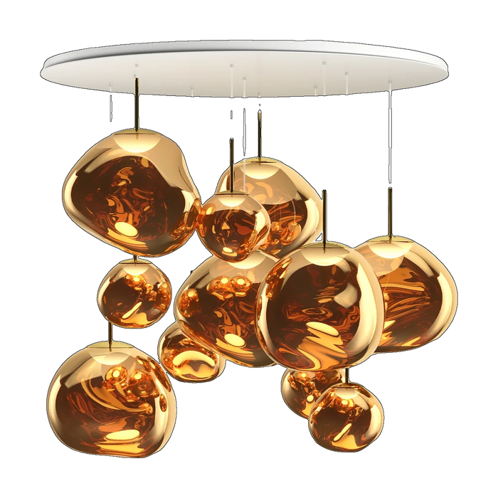 Melt Mega Pendant System, Gold Polished Polycarbonate by Tom Dixon