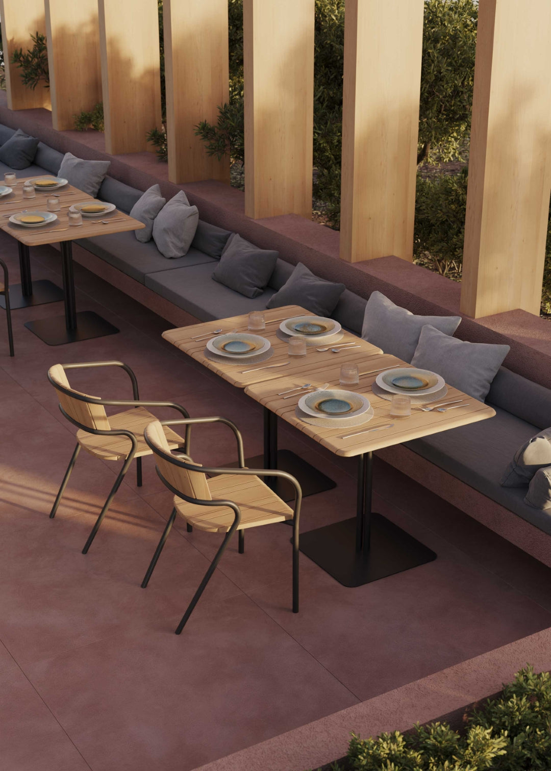 Eki outdoor furniture lifestyle image by SKLD Studio, designed by Silvia Ceñal