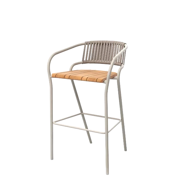 Eki Bar Stool Rope outdoor bar stool by SKLD Studio, designed by Silvia Ceñal
