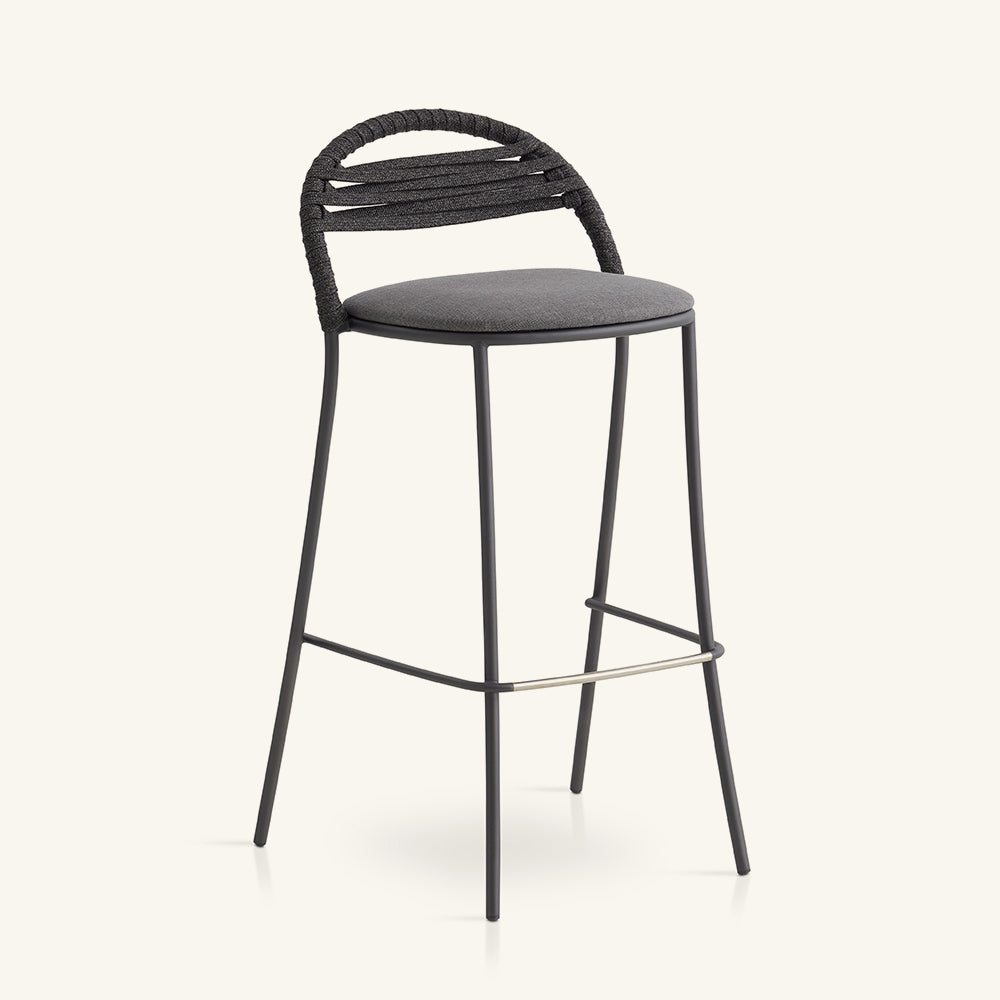 Petale Hand-Woven Bar Stool With Stripe Pattern