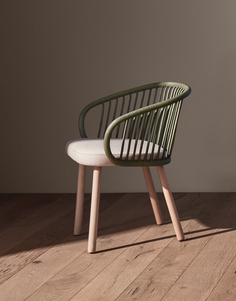 Huma Dining Armchair With Solid Wood Legs