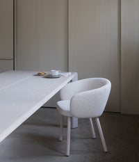 Huma Upholstered Dining Armchair With Wood Legs