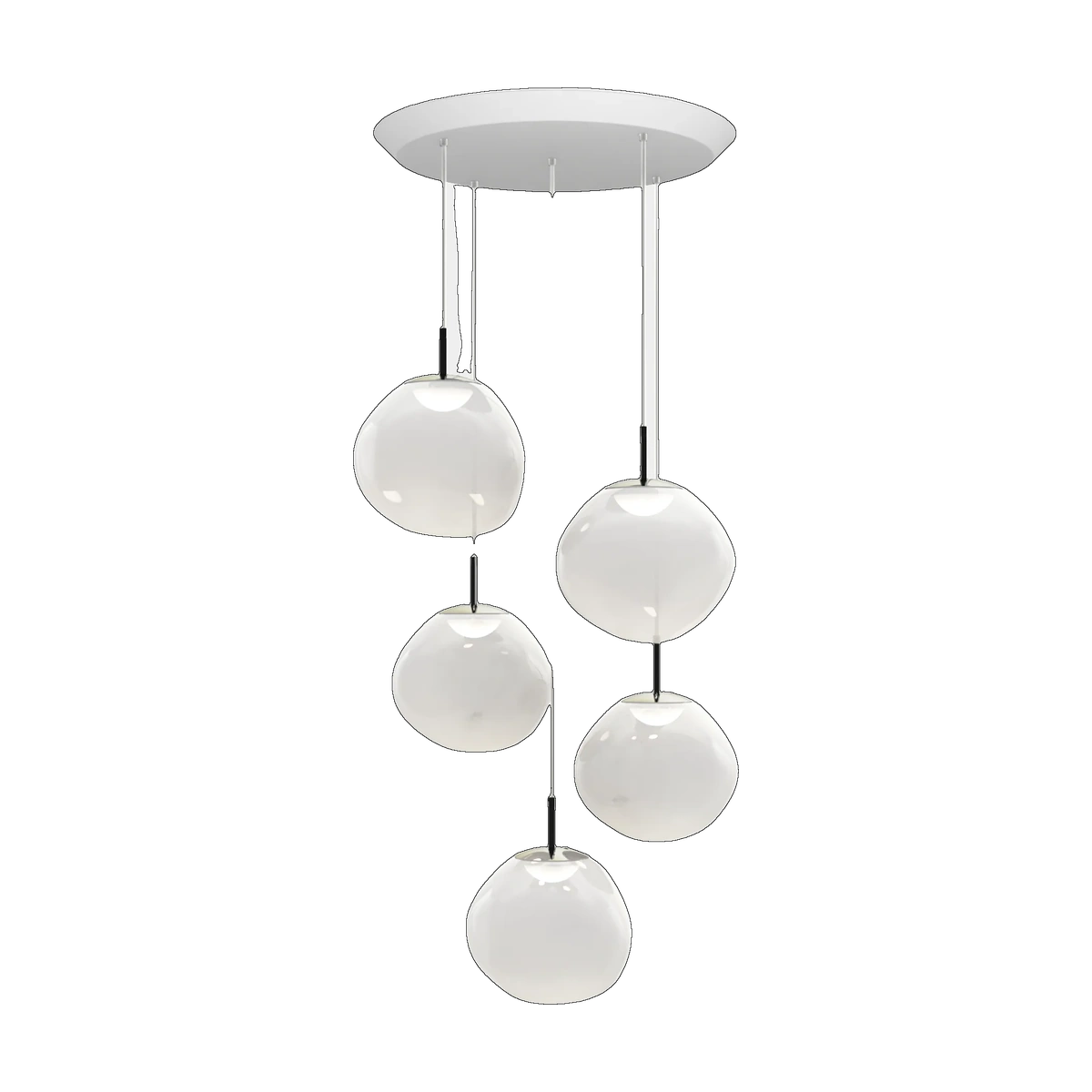 Melt Opal Mini-Round Pendant System, Opalescent Polished Polycarbonate with Silver Hardware by Tom Dixon