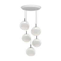 Melt Opal Mini-Round Pendant System, Opalescent Polished Polycarbonate with Silver Hardware by Tom Dixon