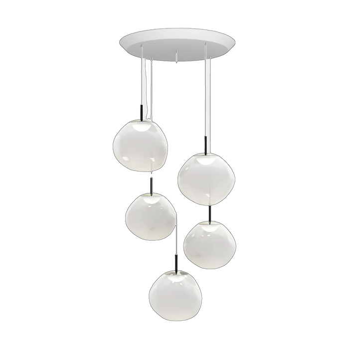 Melt Opal Mini-Round Pendant System, Opalescent Polished Polycarbonate with Silver Hardware by Tom Dixon