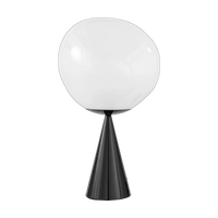 Tom Dixon Melt Opal Fat Cone Table Light with black hardware