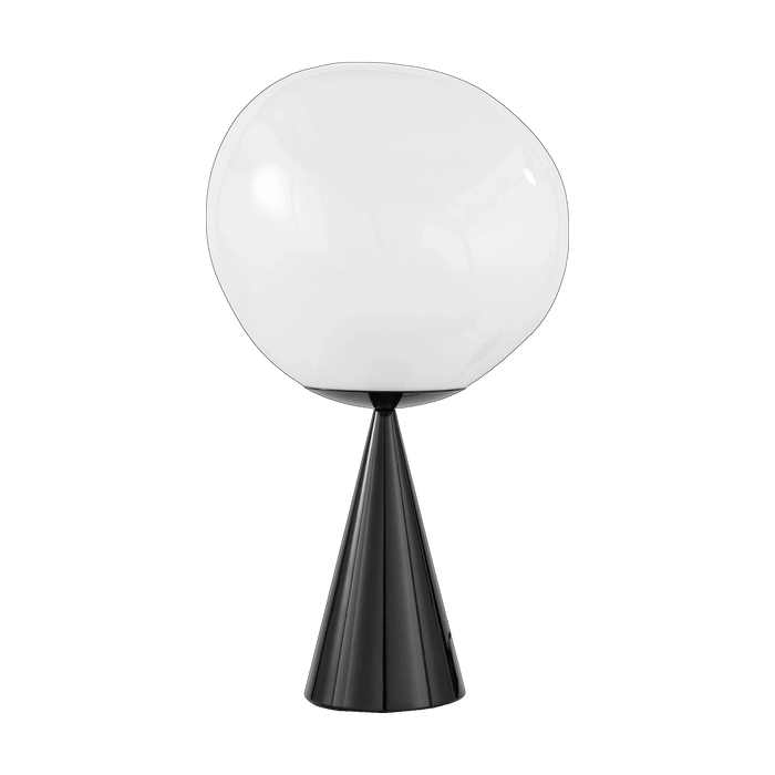 Tom Dixon Melt Opal Fat Cone Table Light with black hardware