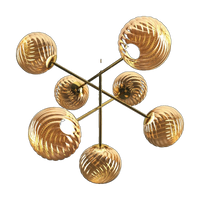 Whirl Large Chandelier, Gold Polished Polycarbonate by Tom Dixon