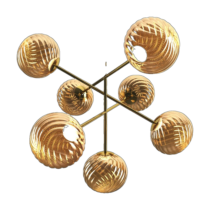 Whirl Large Chandelier, Gold Polished Polycarbonate by Tom Dixon