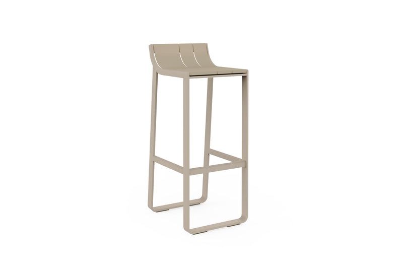 Flat High stool with backrest