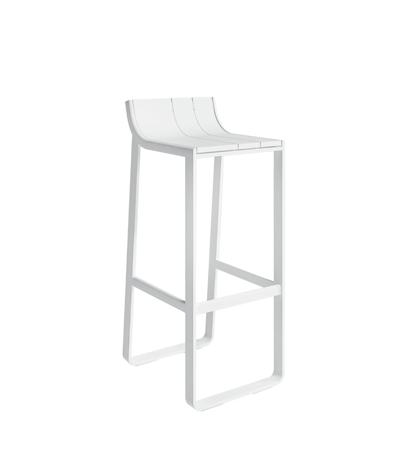 Flat High stool with backrest