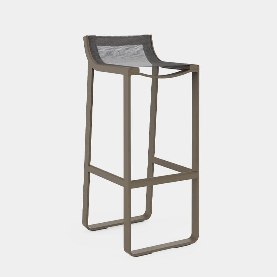 Flat Textil High stool with backrest