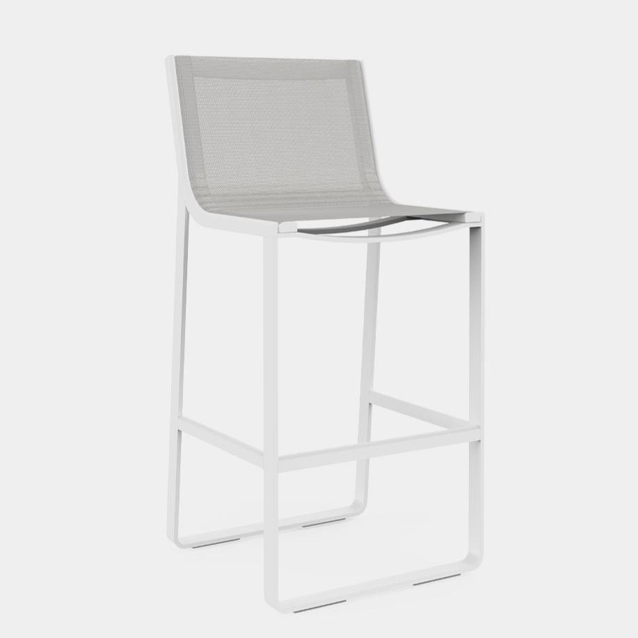 Flat Textil High stool with high backrest