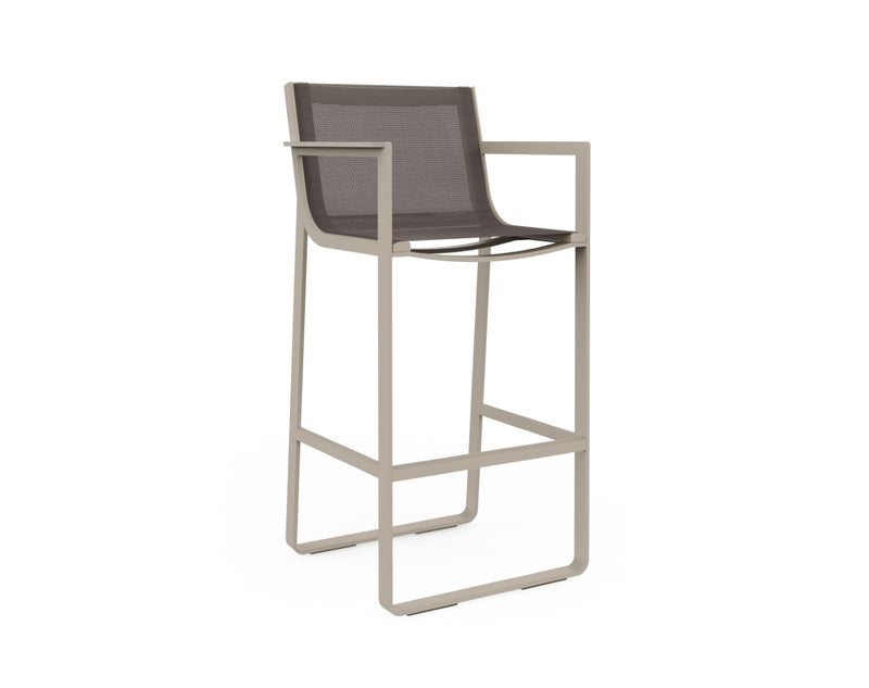 Flat Textil High stool with high backrest