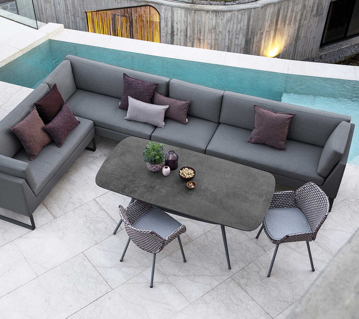 Flex 2-seater sofa right module by Cane-line