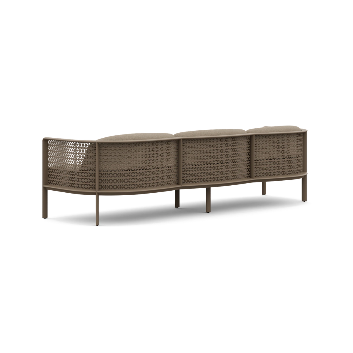 Gandia Blasco Arco 3 Seat Sofa in Bronze, side view