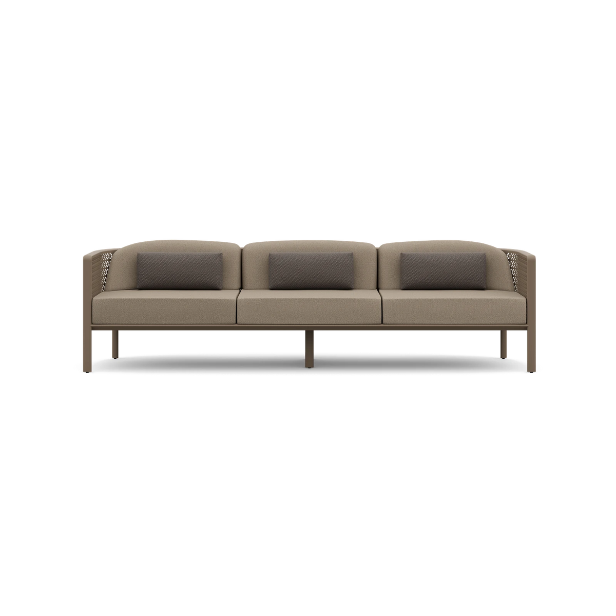Gandia Blasco Arco 3 Seat Sofa in Bronze, rear view