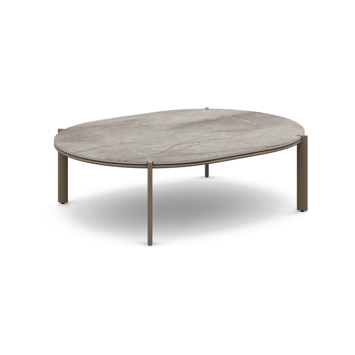 Gandia Blasco Arco Coffee Table 120 in Bronze with Akmola top