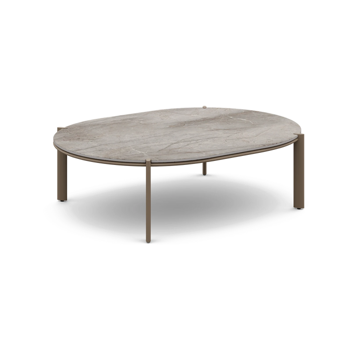 Gandia Blasco Arco Coffee Table 120 in Bronze with Akmola top