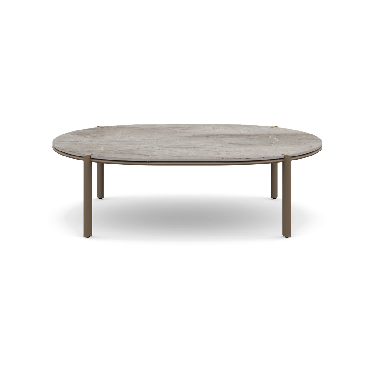 Gandia Blasco Arco Coffee Table 120 in Bronze with Akmola top, front view