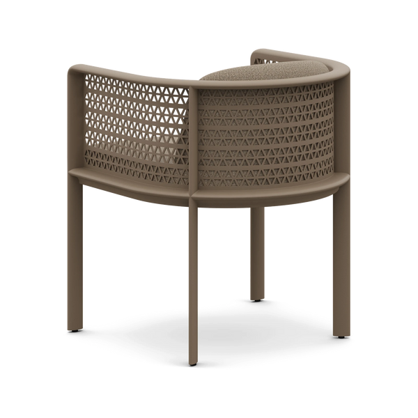 Gandia Blasco Arco Dining Armchair in Bronze, rear view