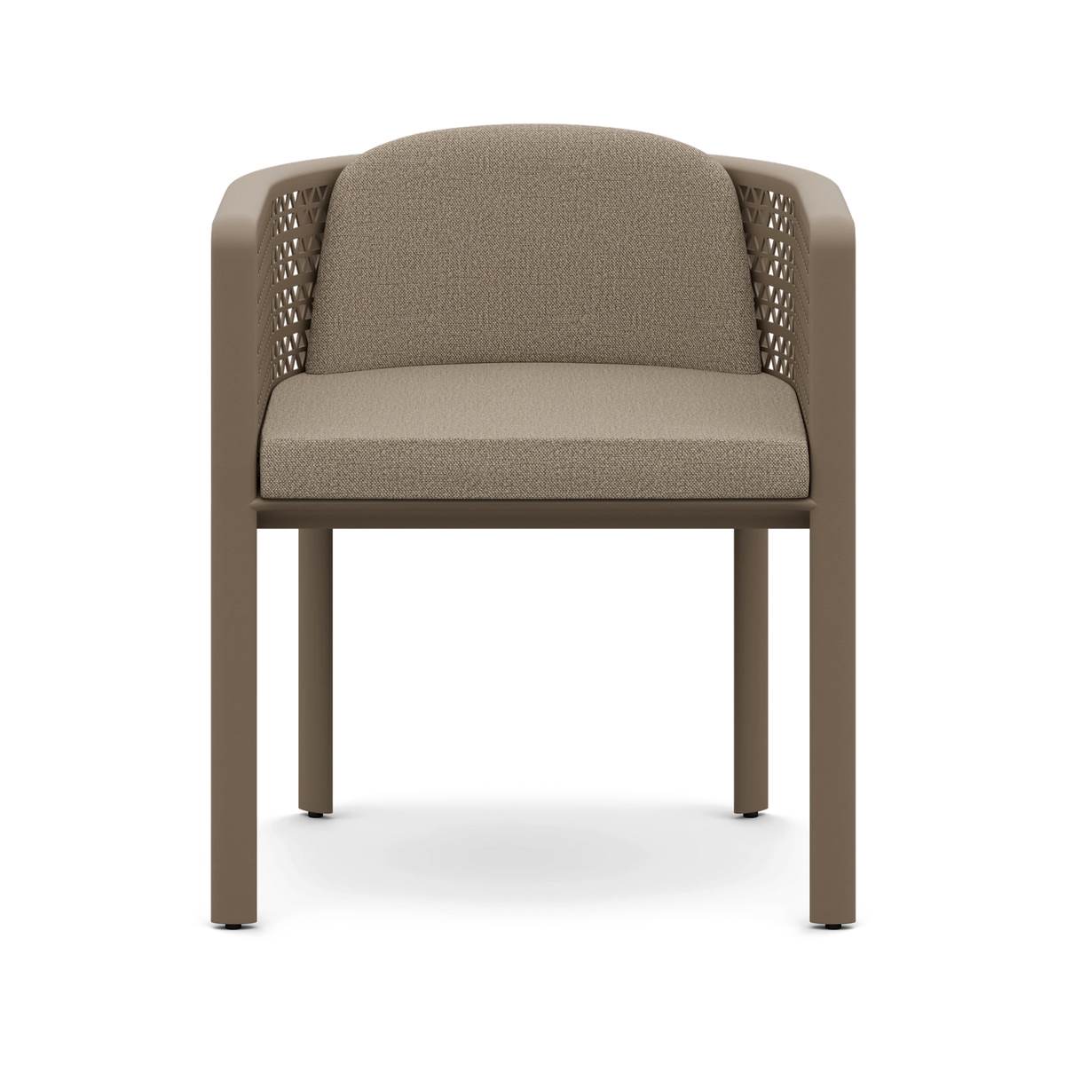 Gandia Blasco Arco Dining Armchair in Bronze, front view