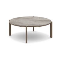 Gandia Blasco Arco Round Coffee Table Ø90 in Bronze with Akmola top