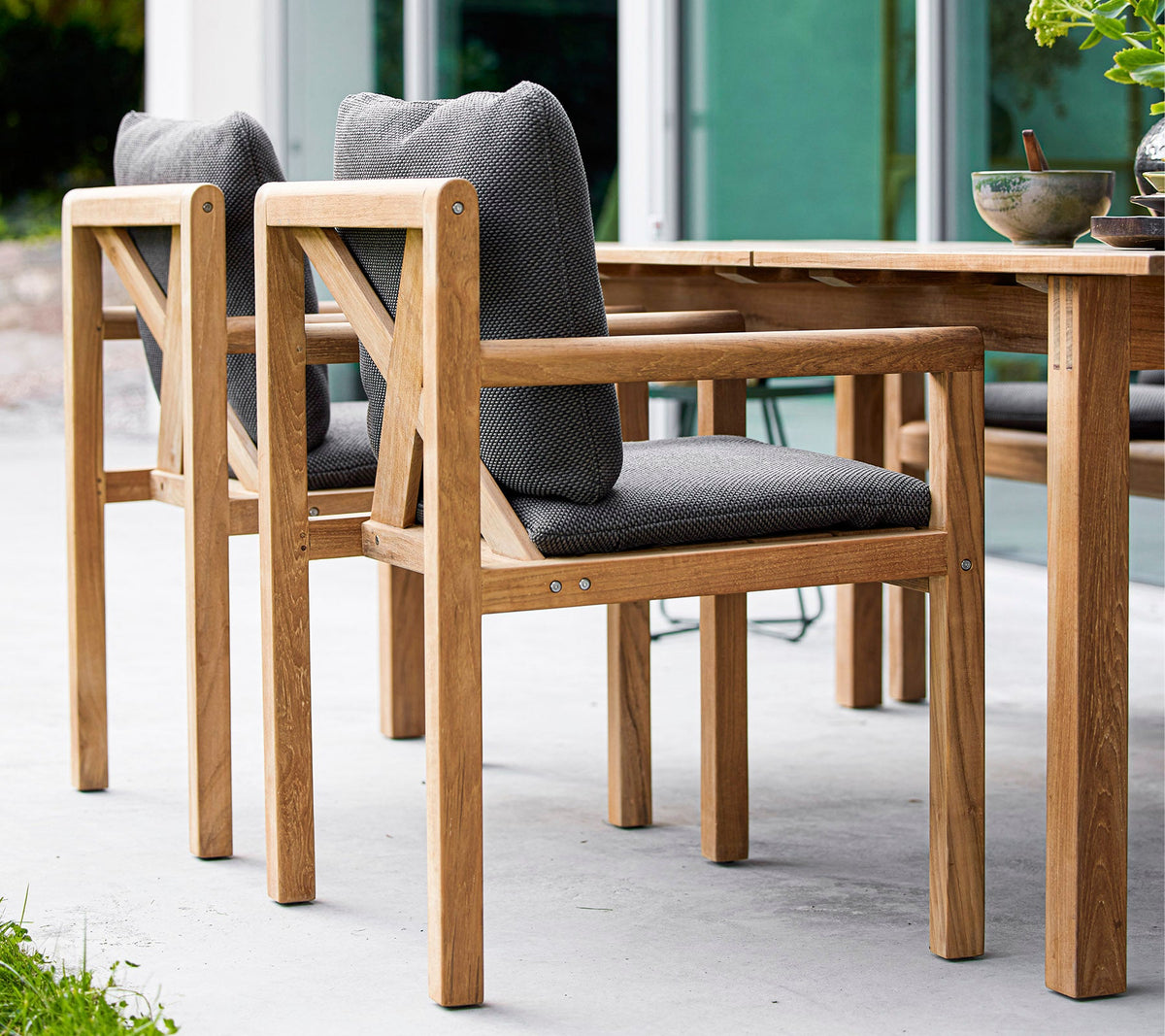 Grace chair outdoor dining chair by Cane-line, designed by Foersom and Hiort-Lorenzen MDD