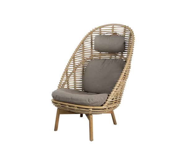 Hive highback chair outdoor lounge chair by Cane-line, designed by Foersom and Hiort-Lorenzen MDD