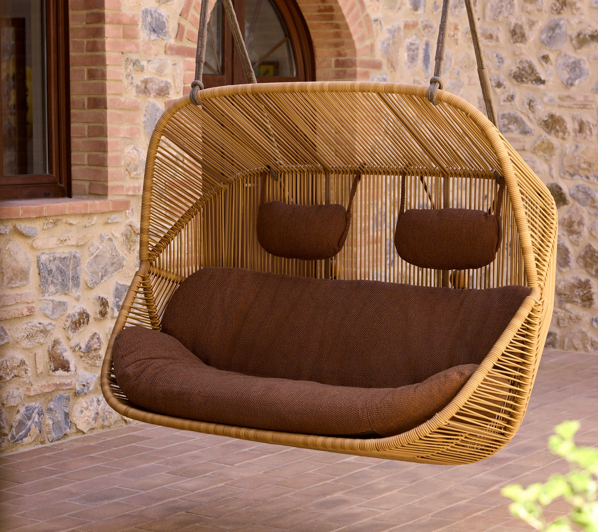 Hive 2-seater sofa outdoor sofa by Cane-line, designed by Foersom and Hiort-Lorenzen MDD