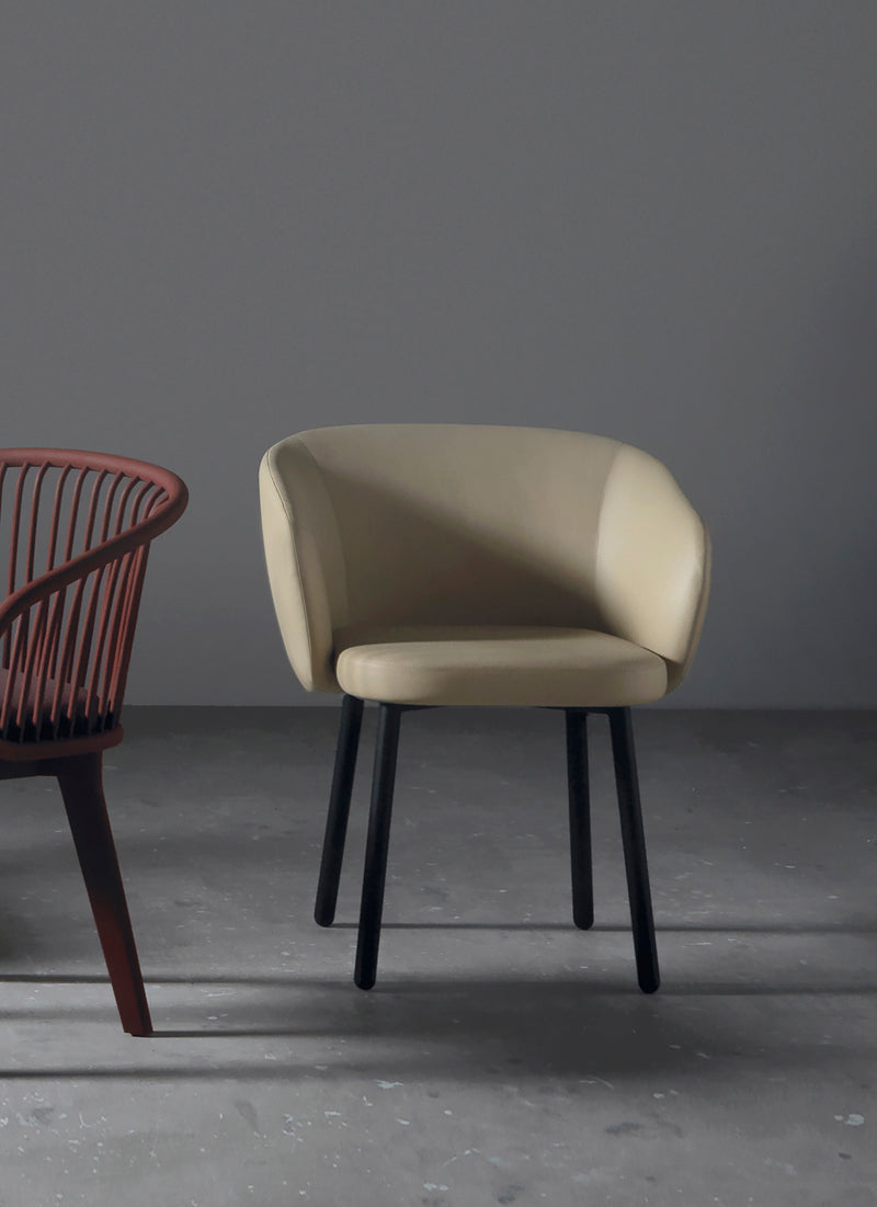 Huma Upholstered Dining Armchair With Metal Legs