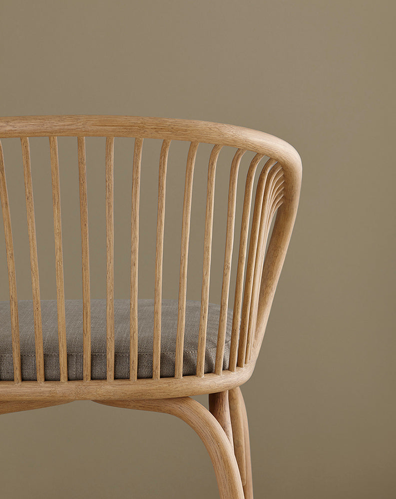 Huma Dining Armchair With Rattan Legs