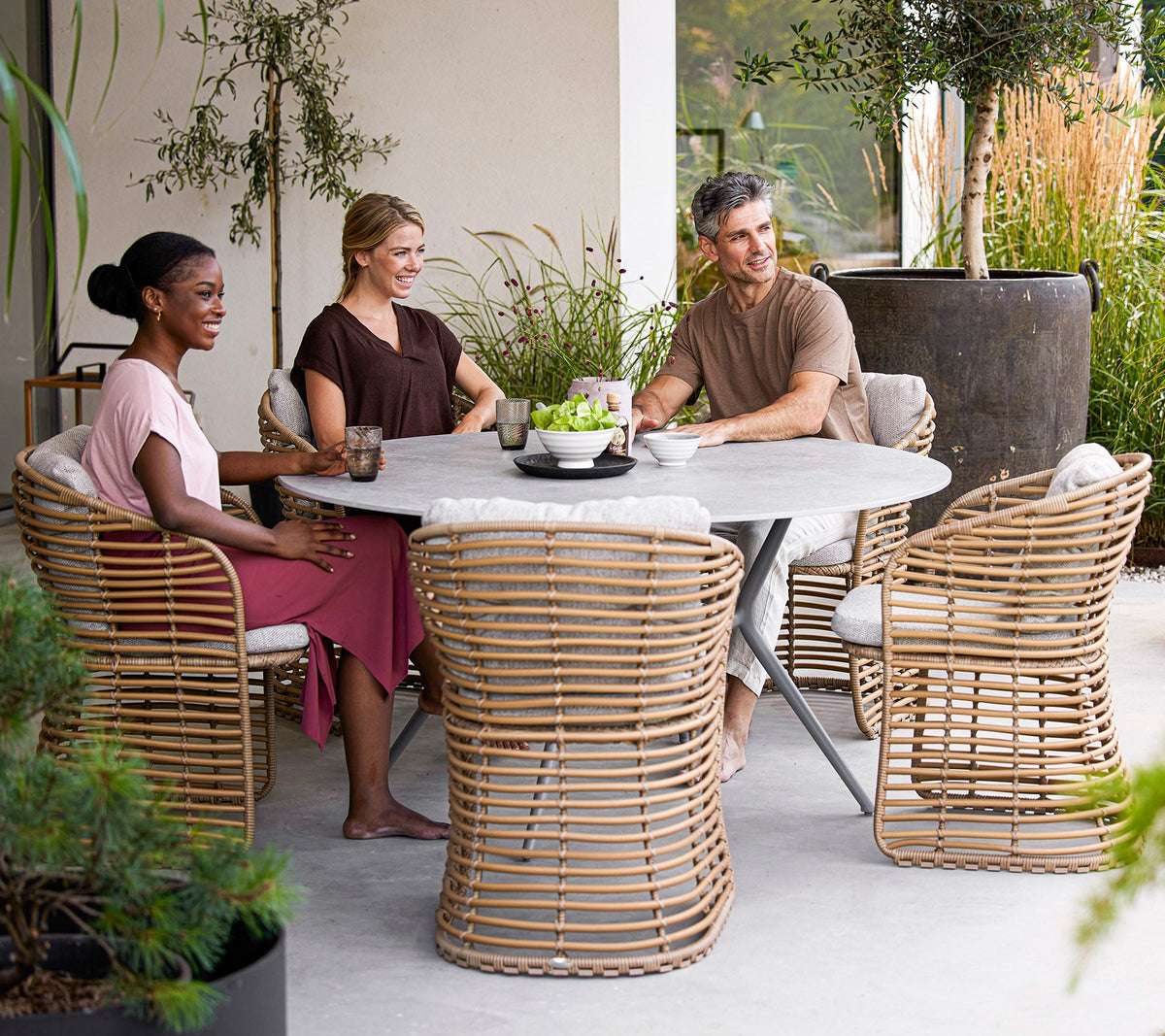 Joy dining table dia. 144 cm outdoor dining table by Cane-line, designed by Cane-line Design