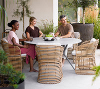 Joy dining table dia. 144 cm outdoor dining table by Cane-line, designed by Cane-line Design