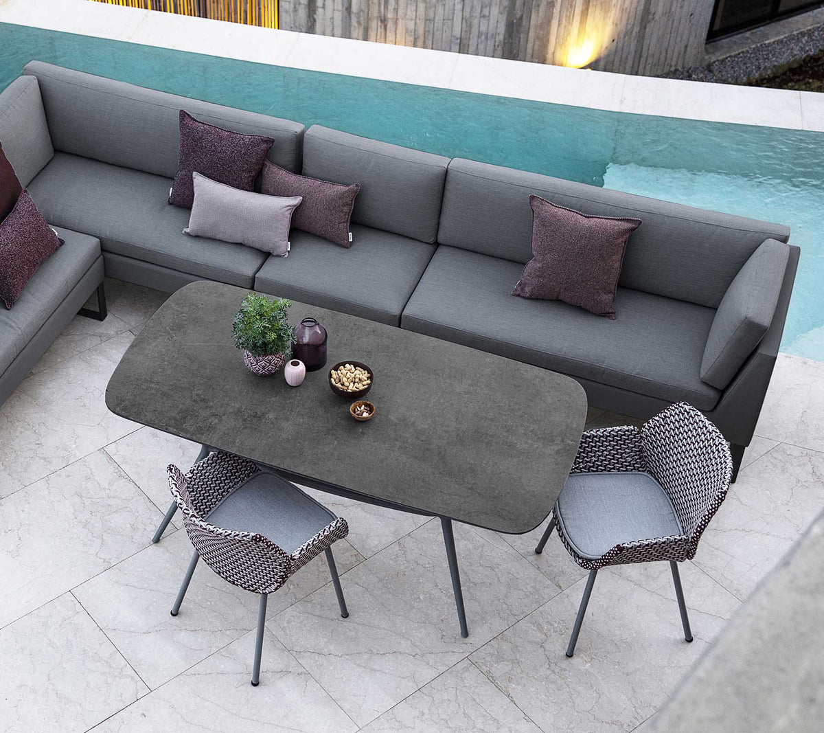 Joy dining table 180x90 cm outdoor dining table by Cane-line, designed by Cane-line Design