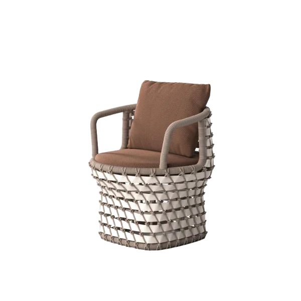 Koro Dining Armchair outdoor dining chair by SKLD Studio, designed by Eli Gutierrez