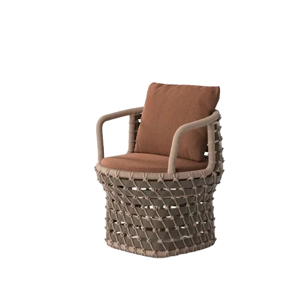 Koro Dining Armchair outdoor dining chair by SKLD Studio, designed by Eli Gutierrez