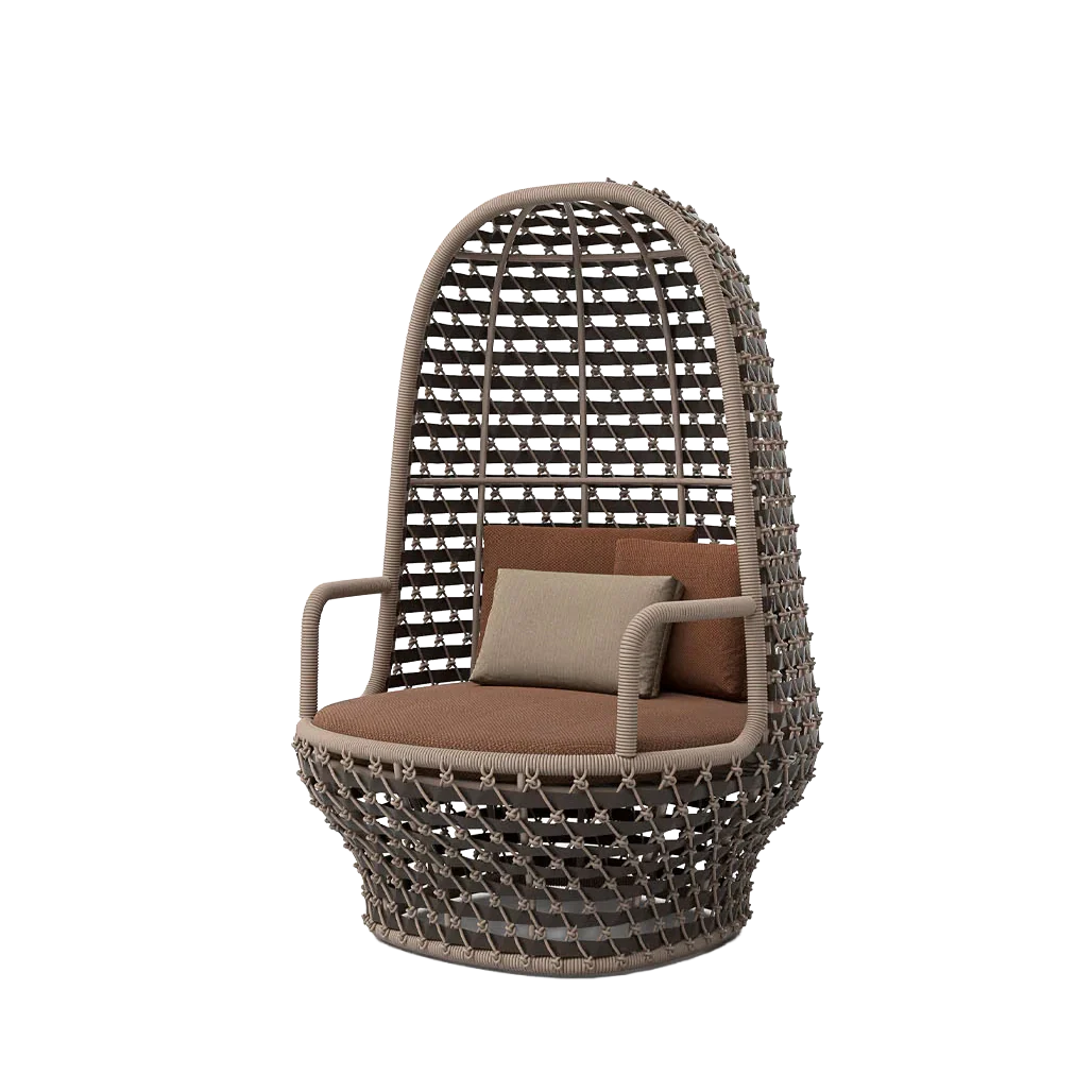 Koro High Armchair outdoor lounge chair by SKLD Studio, designed by Eli Gutierrez