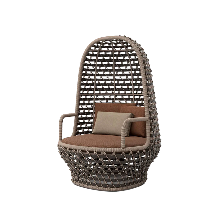Koro High Armchair outdoor lounge chair by SKLD Studio, designed by Eli Gutierrez